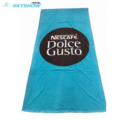 China Supplier 100% Cotton Eco Friendly Custom Design Reactive Printed Branded Logo Beach Towel For Promotion